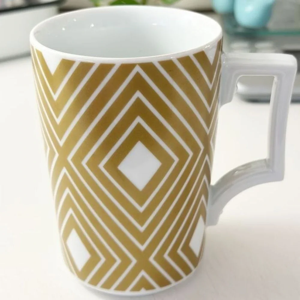 Starbucks x Rosanna 2013 Germany Gold White Diamond Pattern 12‎ oz
